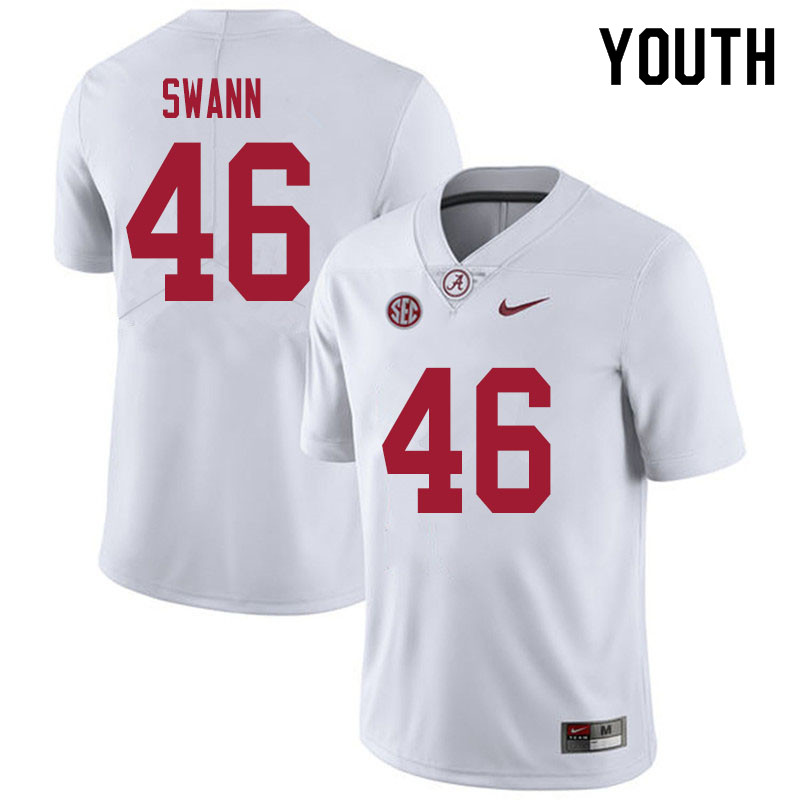 Youth #46 Christian Swann Alabama White Tide College Football Jerseys Sale-White